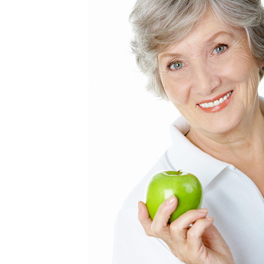 Woman with apple